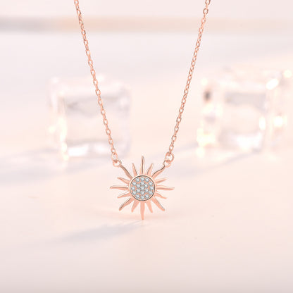 CZ Sun 925 Sterling Silver Necklace