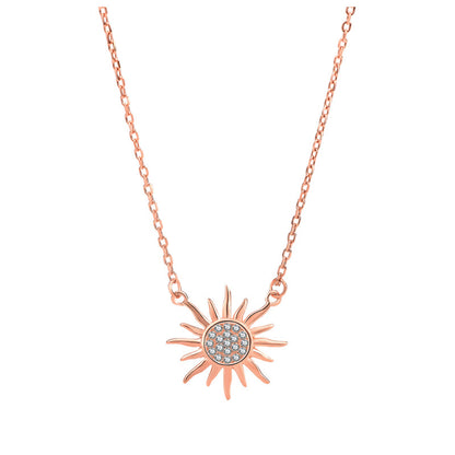 CZ Sun 925 Sterling Silver Necklace