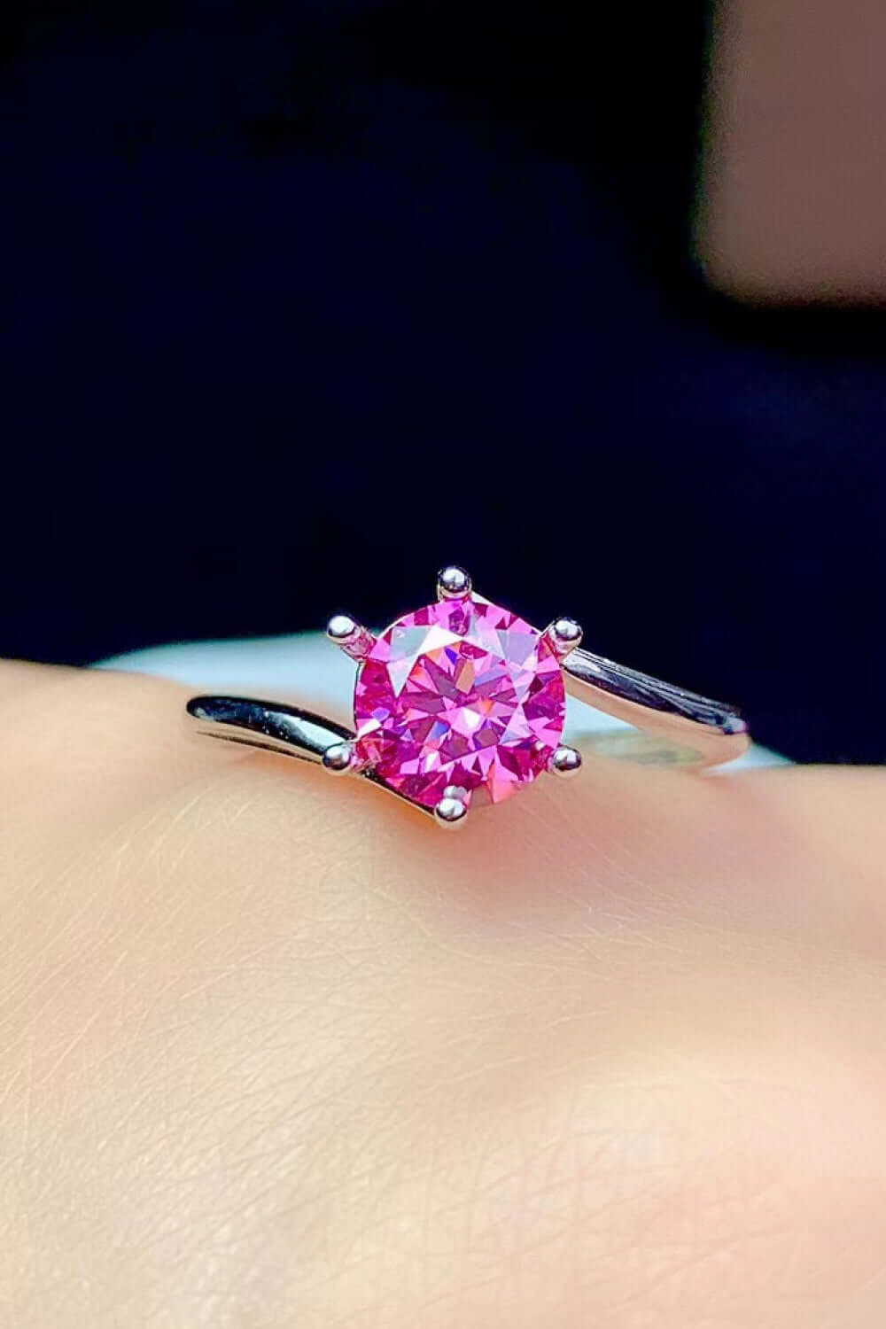 Can't Stop Your Shine 1 Carat Pink Moissanite Ring