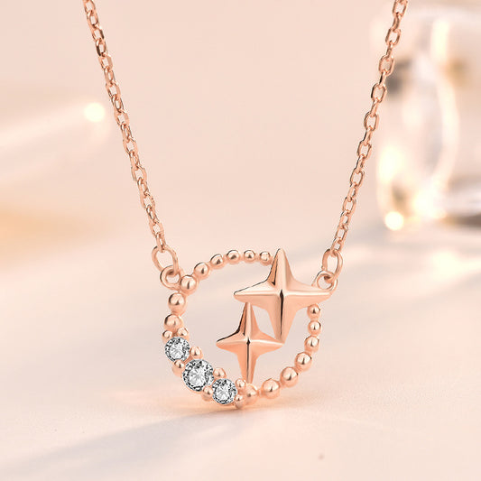 CZ Meteor Star 925 Sterling Silver Necklace