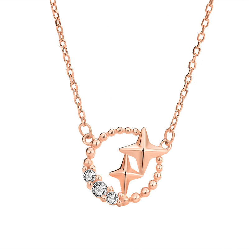 CZ Meteor Star 925 Sterling Silver Necklace