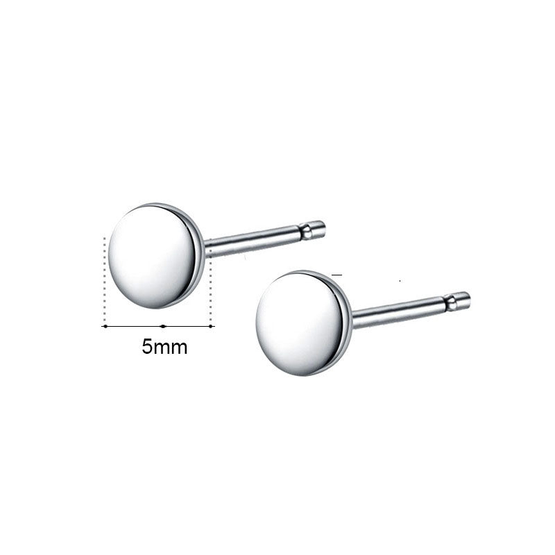 Mini Round 925 Sterling Silver Stud Earrings