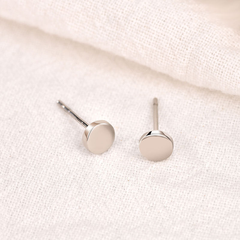 Mini Round 925 Sterling Silver Stud Earrings