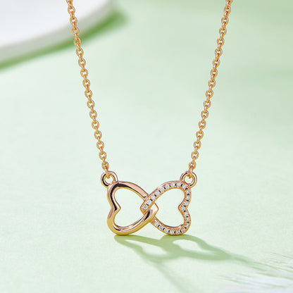 Moissanite Heart Bow Necklace