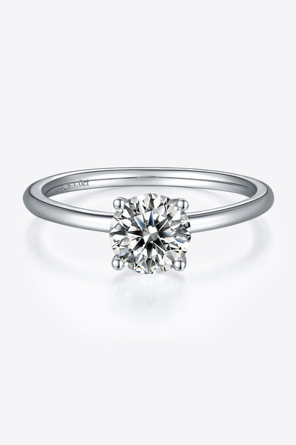 Classic 1 Carat Moissanite 925 Sterling Silver Solitaire Ring