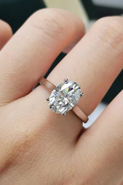 2.5 Carat Moissanite Solitaire Oval Cut Ring