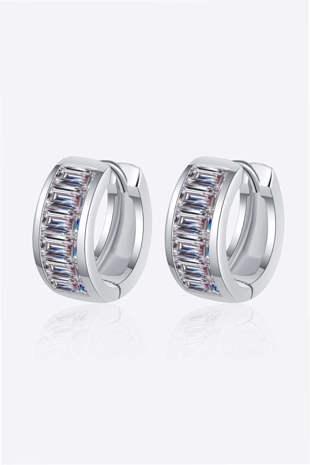 1.8 Carat Moissanite 925 Sterling Silver Huggie Earrings