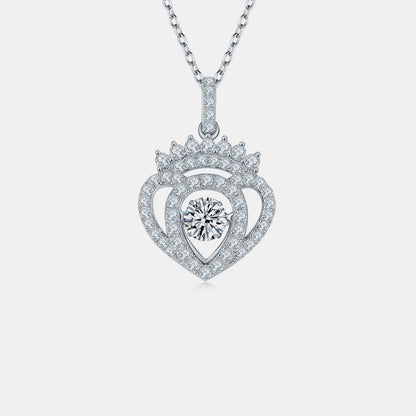 Moissanite Crown Heart Necklace