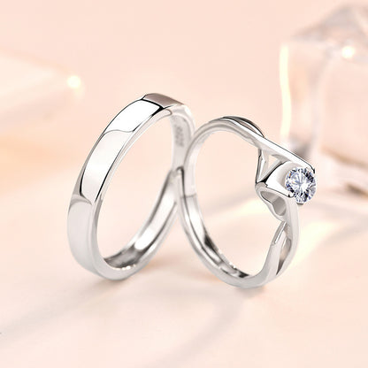 CZ 925 Sterling Silver Adjustable Promise Ring