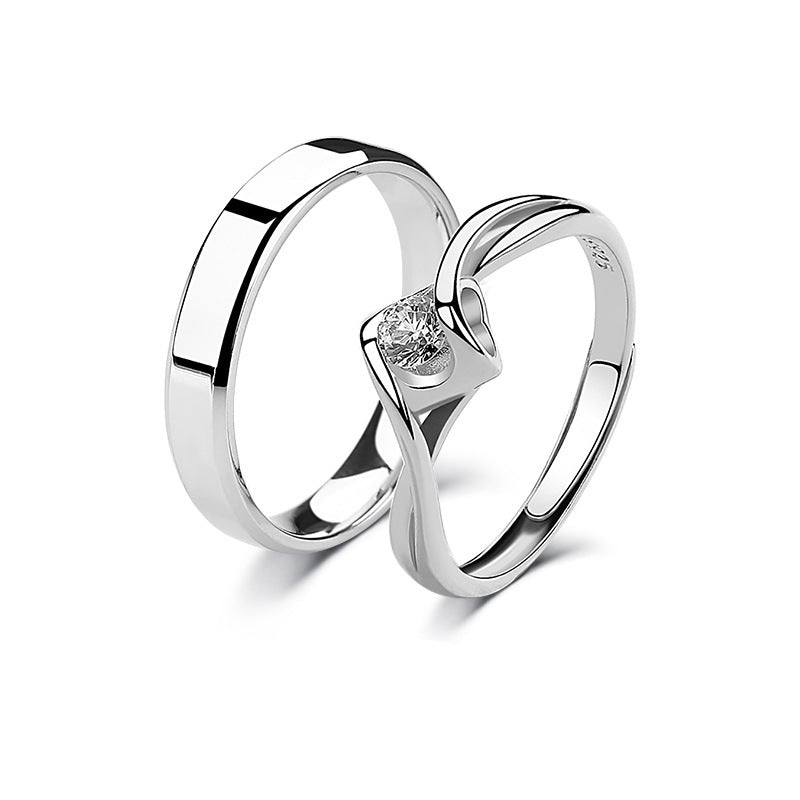 CZ 925 Sterling Silver Adjustable Promise Ring