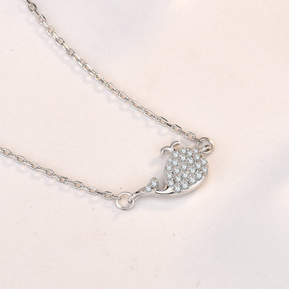 CZ Little Whale 925 Sterling Silver Necklace