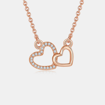 Moissanite Connected Hearts Necklace