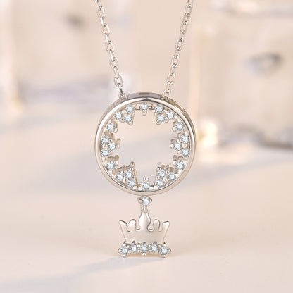 CZ Crown 925 Sterling Silver Necklace