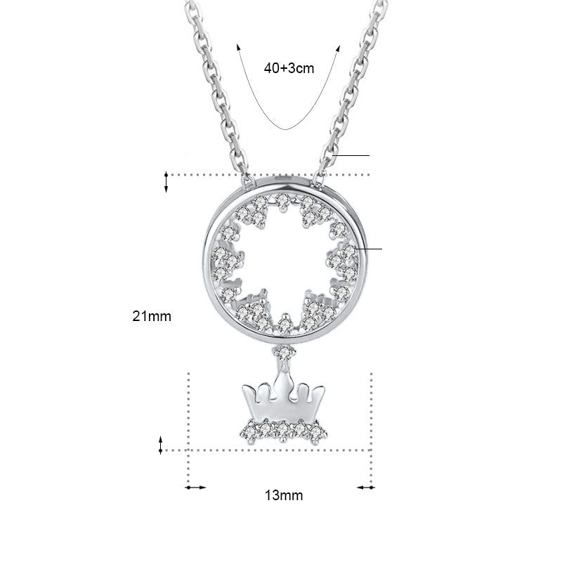 CZ Crown 925 Sterling Silver Necklace