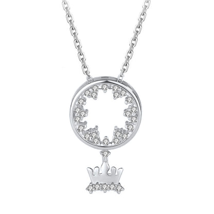 CZ Crown 925 Sterling Silver Necklace