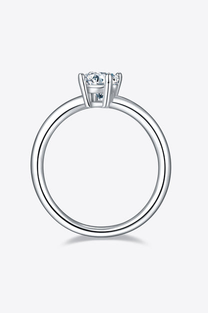 Classic 1 Carat Moissanite 925 Sterling Silver Solitaire Ring