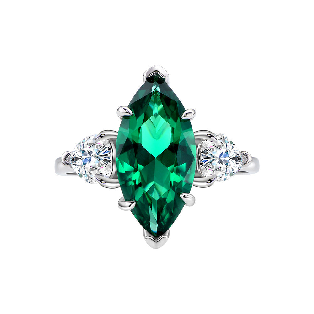 Green CZ 925 Sterling Silver Ring