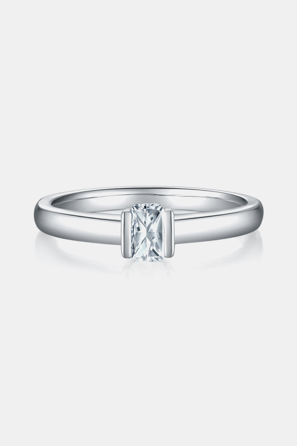 Moissanite 925 Sterling Silver Low Set Solitaire Ring