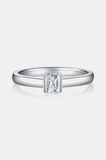 Moissanite 925 Sterling Silver Low Set Solitaire Ring