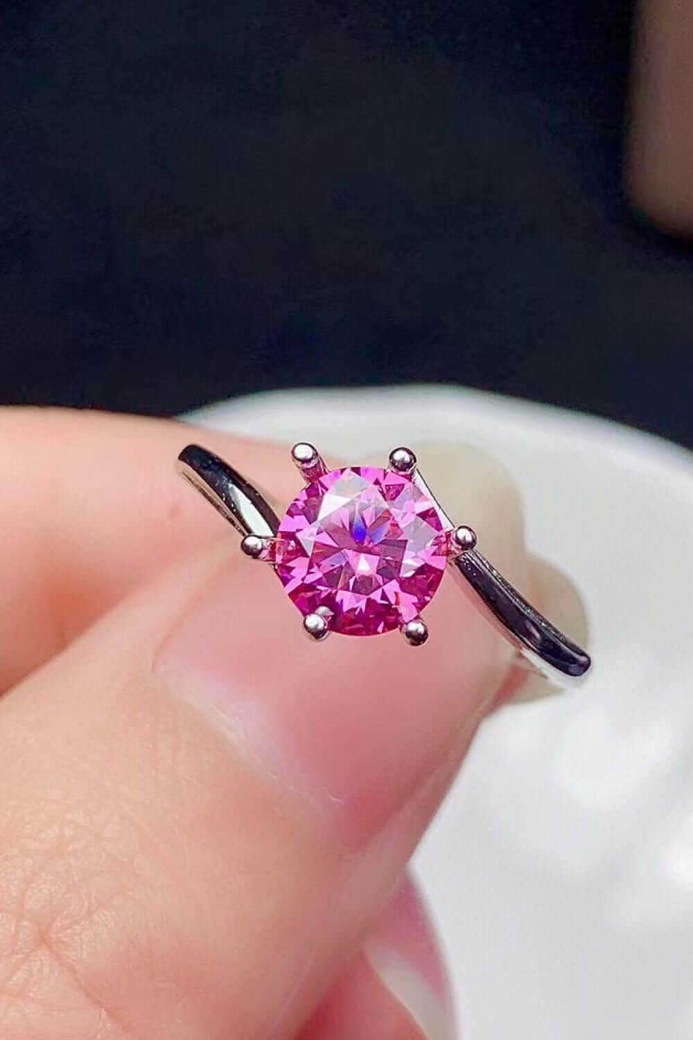 Can't Stop Your Shine 1 Carat Pink Moissanite Ring