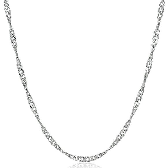 Singapore Sterling Silver Chain 925 Silver 16"/18"