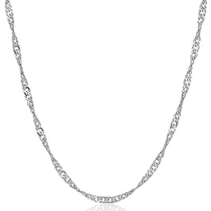 Singapore Sterling Silver Chain 925 Silver 16"/18"