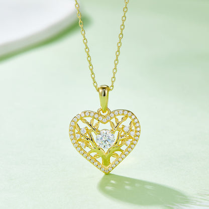 Elegant Moissanite Heart Necklace