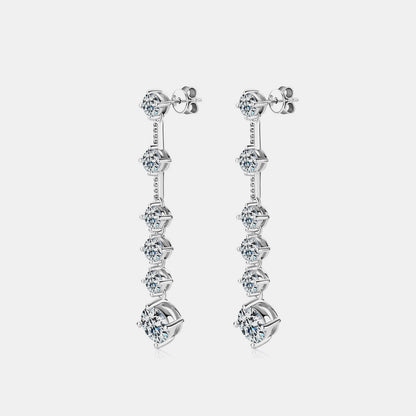 4 Carat Moissanite 925 Sterling Silver Dangle Earrings