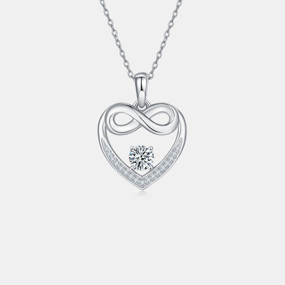 Moissanite 925 Sterling Silver Infinity Heart Necklace