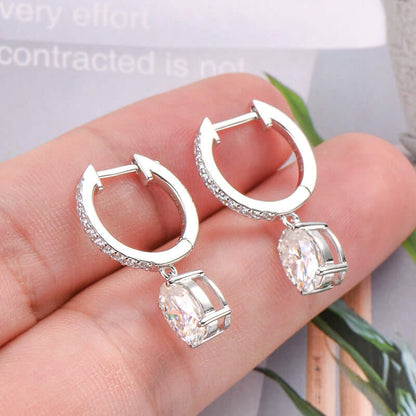 3 Carat Moissanite 925 Sterling Silver Drop Earrings