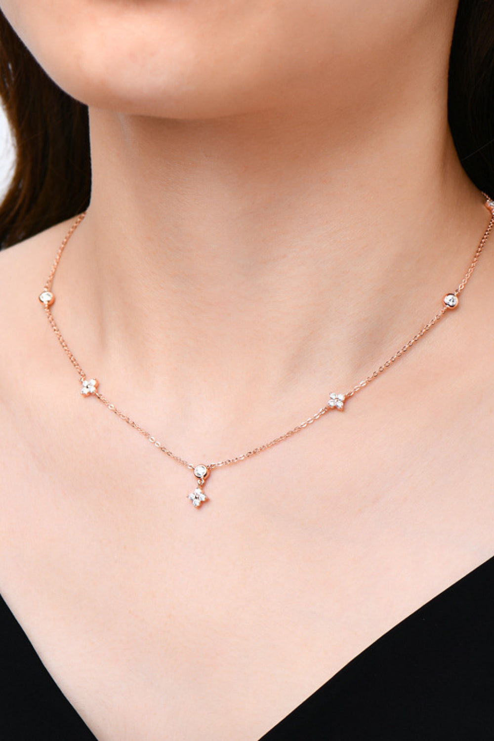 Multi-Stone Classic Moissanite 925 Sterling Silver Necklace