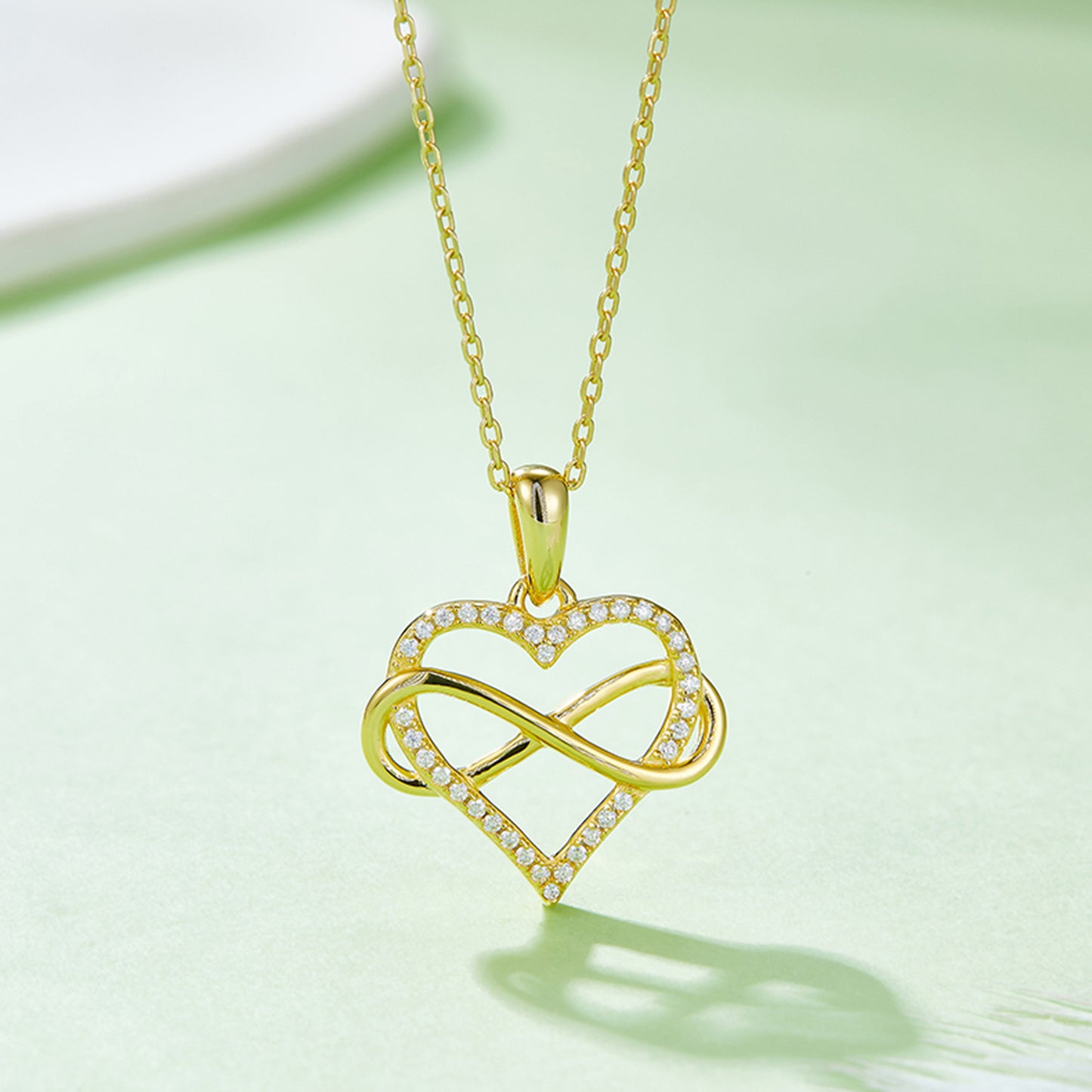 Moissanite Infinity Heart Shape Necklace