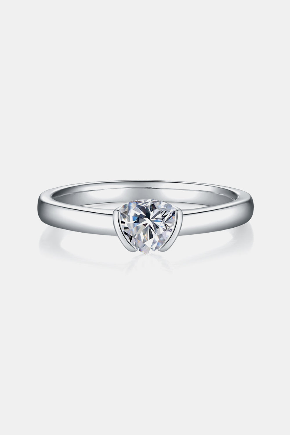 Moissanite 925 Sterling Silver Low Set Solitaire Ring