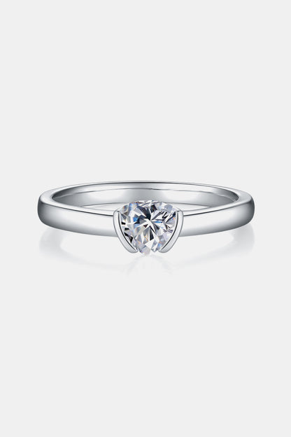 Moissanite 925 Sterling Silver Low Set Solitaire Ring