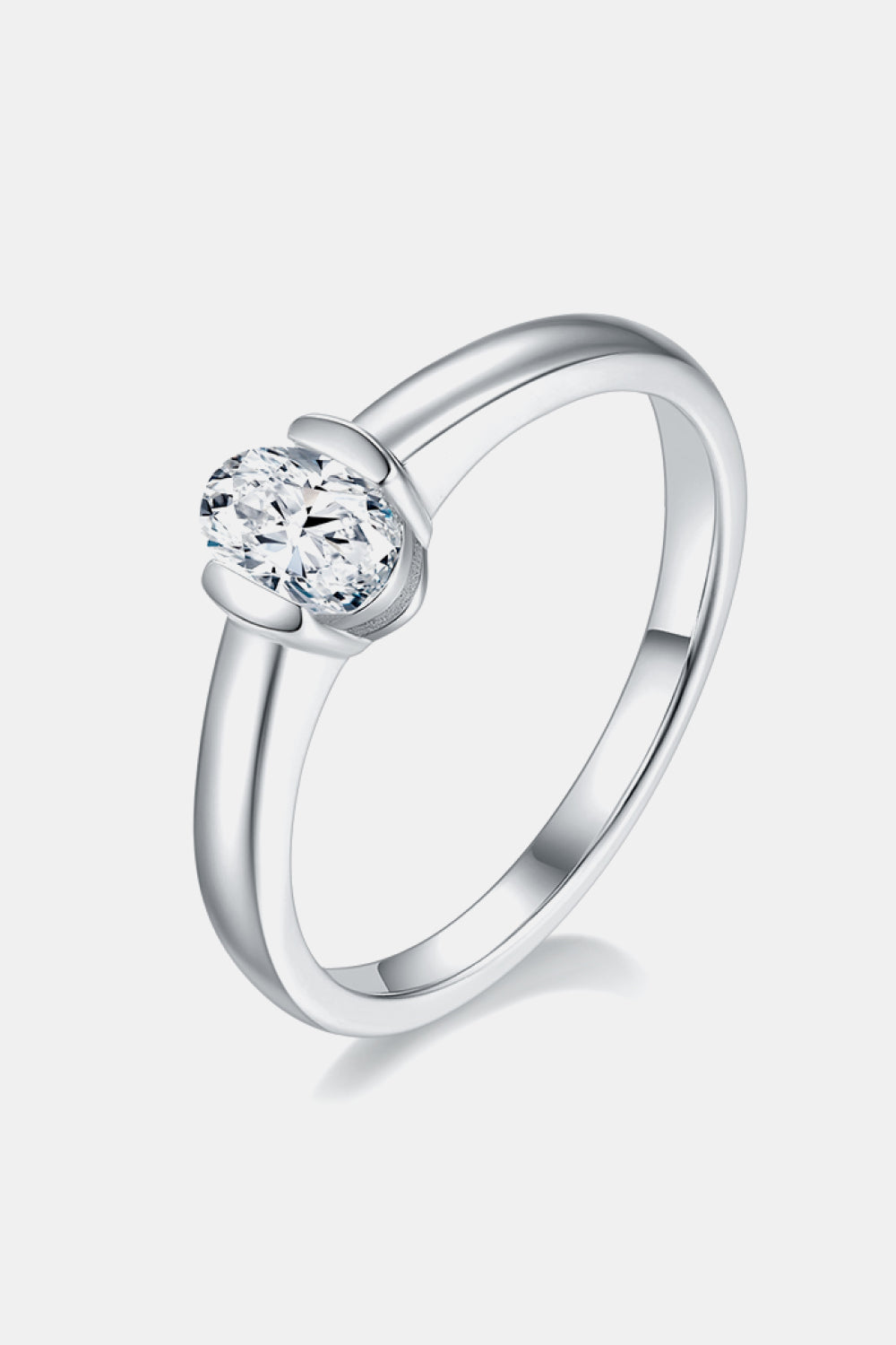 Moissanite 925 Sterling Silver Low Set Solitaire Ring