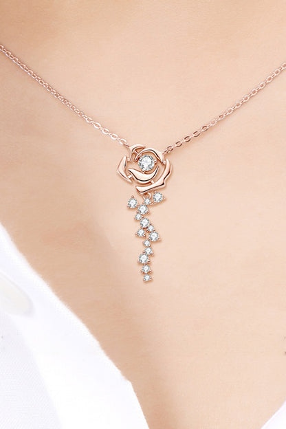 Beautiful Rose Pendant Necklace