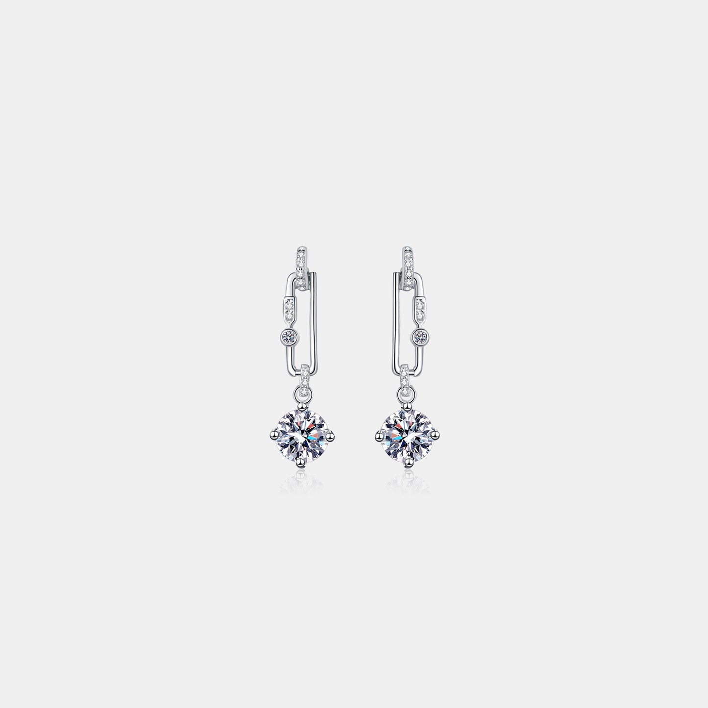 2 Carat Moissanite 925 Sterling Silver Drop Earrings