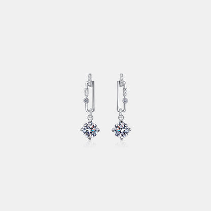 2 Carat Moissanite 925 Sterling Silver Drop Earrings