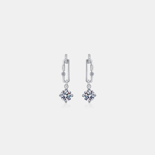 2 Carat Moissanite 925 Sterling Silver Drop Earrings