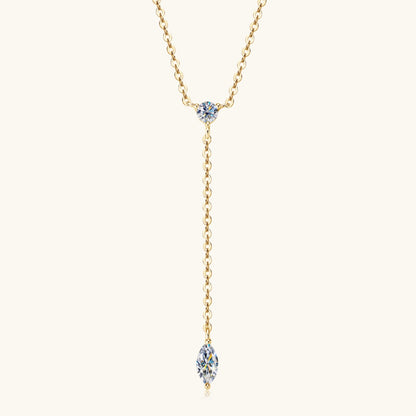 Moissanite 925 Sterling Silver Lariat Necklace