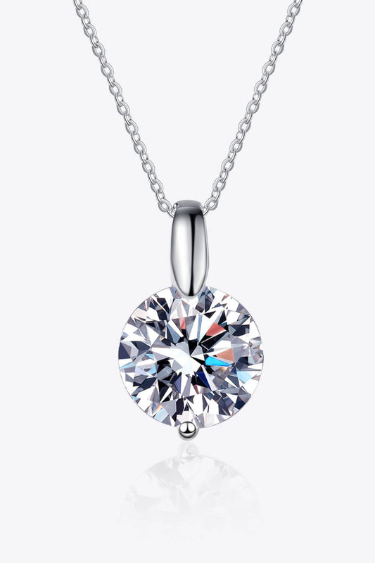 Classic 2 Carat Solitare Moissanite Pendant Necklace