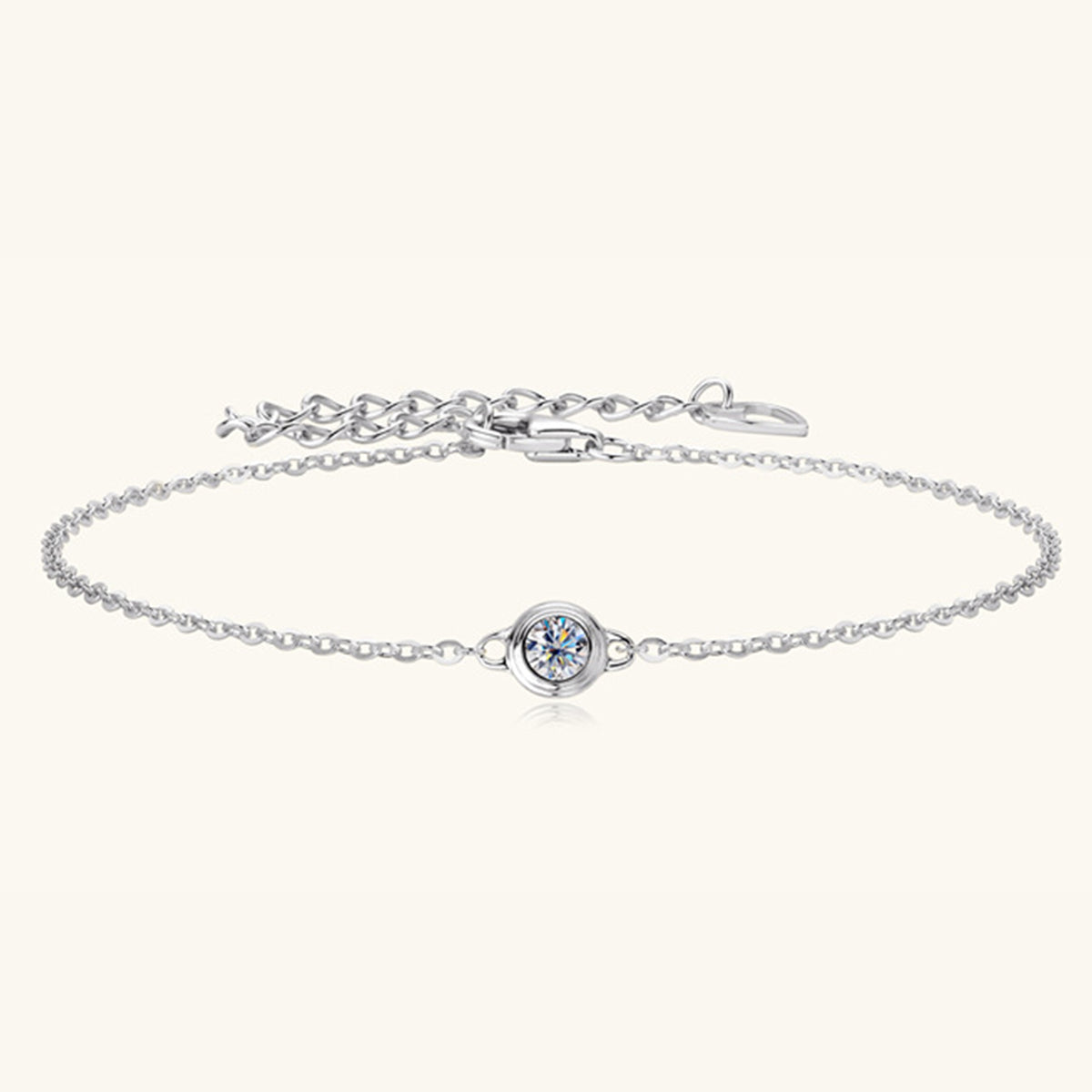 Minimalist Moissanite 925 Sterling Silver Bracelet