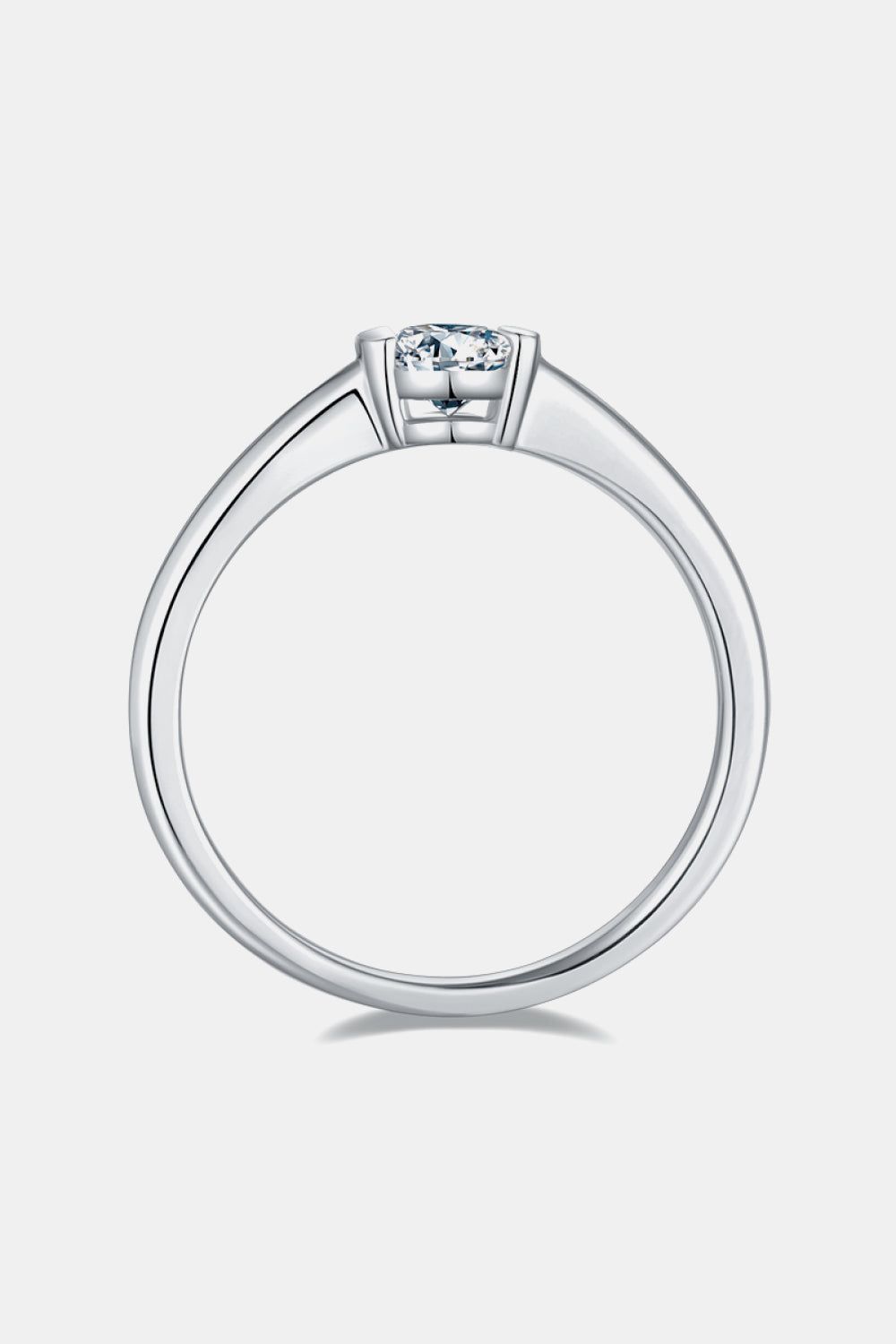 Moissanite 925 Sterling Silver Low Set Solitaire Ring