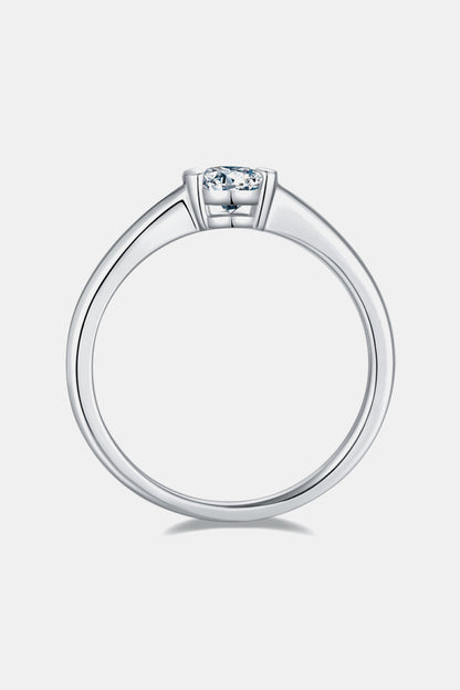 Moissanite 925 Sterling Silver Low Set Solitaire Ring