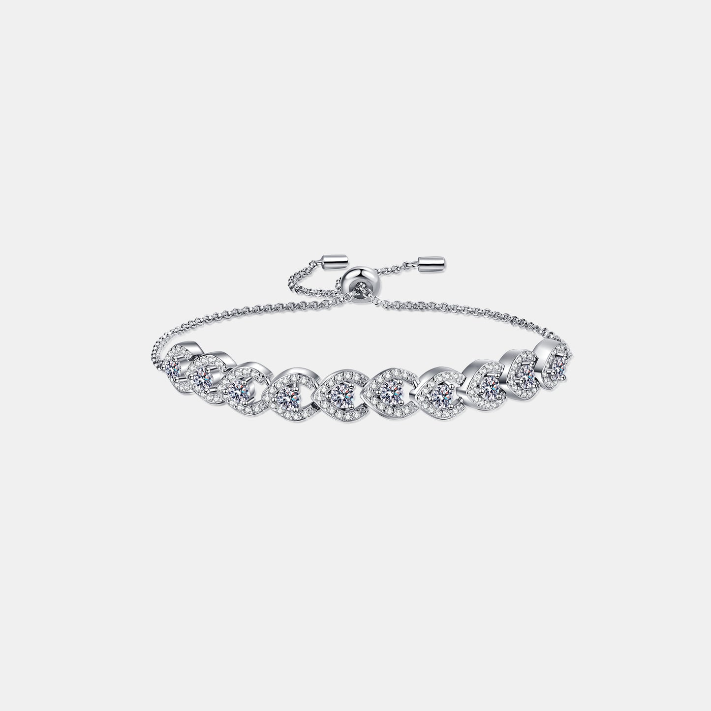 1 Carat Moissanite 925 Sterling Silver Adjustable Bracelet