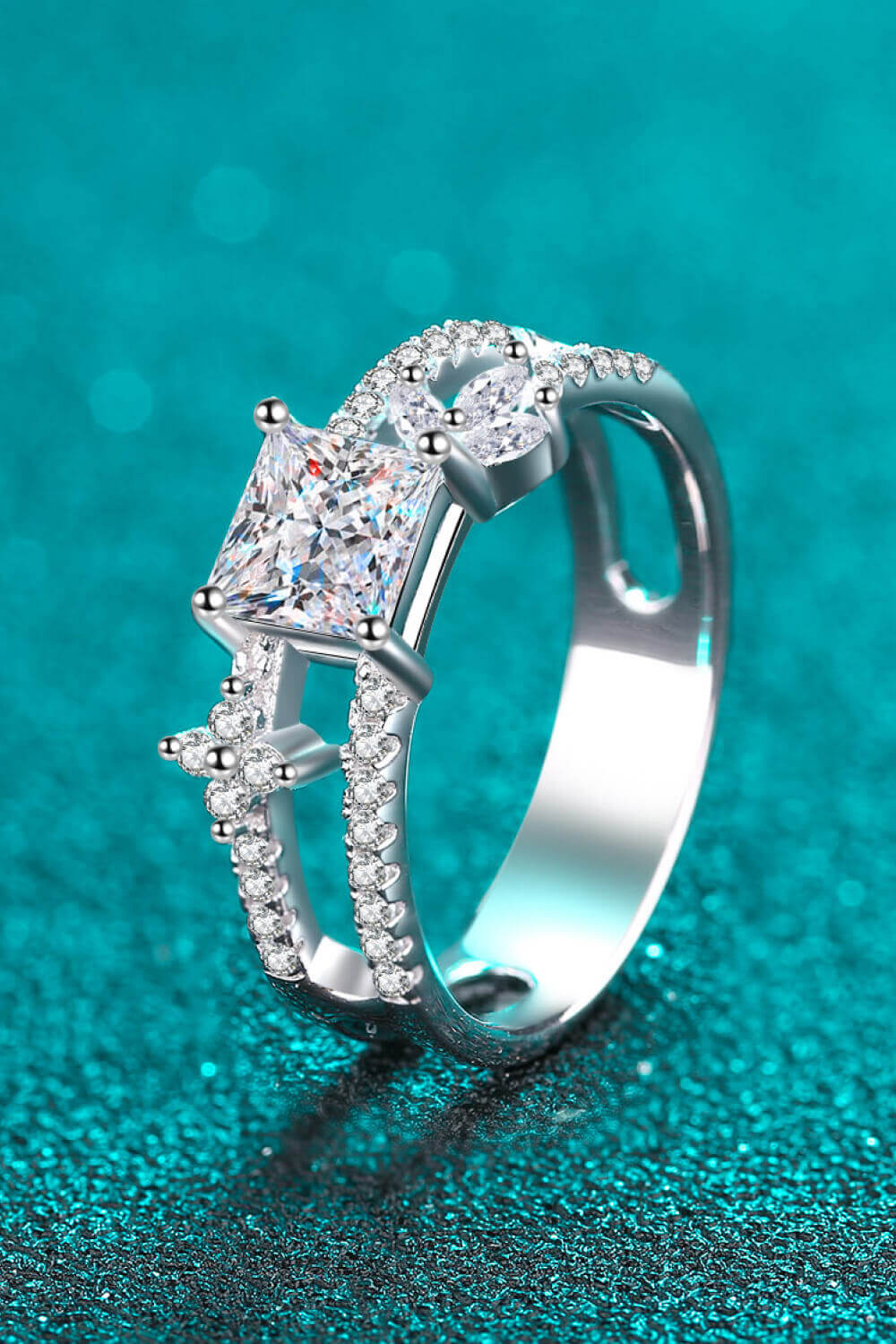 Glittering Double Layer Moissanite Ring