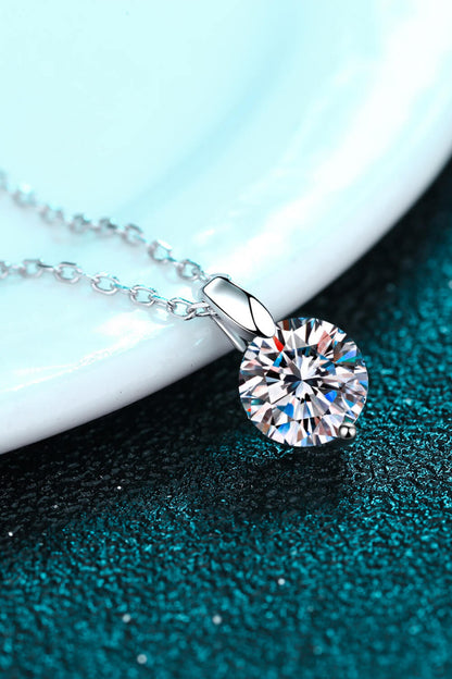 Classic 2 Carat Solitare Moissanite Pendant Necklace