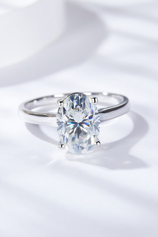 2.5 Carat Moissanite Solitaire Oval Cut Ring