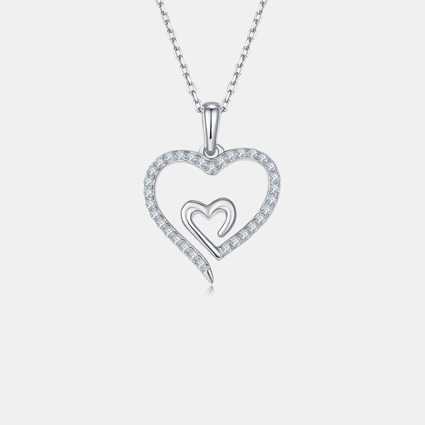 Double Heart Moissanite Pendant Necklace