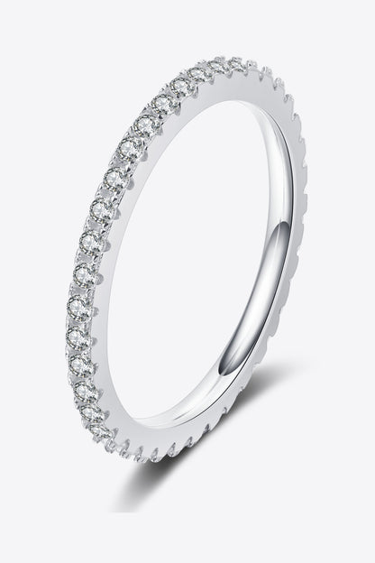 Curious Time 925 Sterling Silver Moissanite Eternity Ring